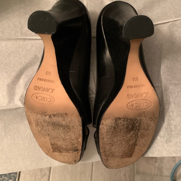 Joan & David Circa wedge black open toe heels - Picture 4 of 5